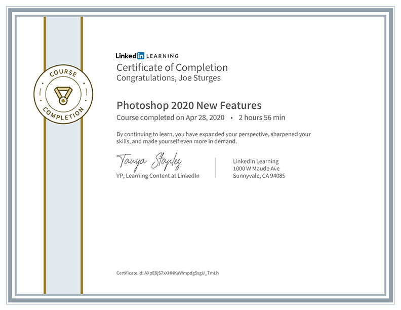 Photoshop 2020 New Features Certificate